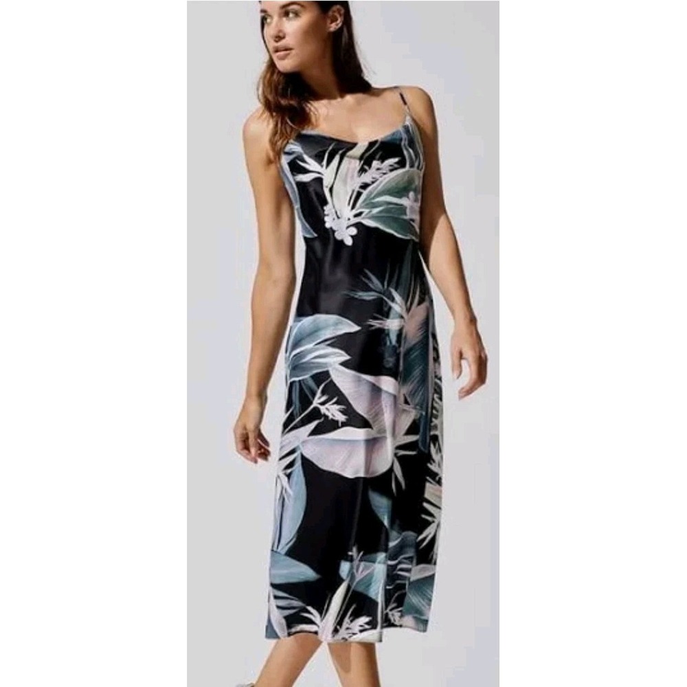 NWT Carbon 38 Size S Silky Bias Cut Slip Dress In Tropical Floral